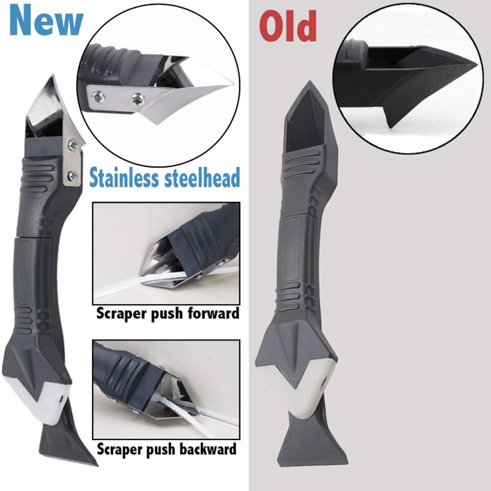 3In1 Rubber Schraper Glas Siliconenkit Remover Set Kalefateren Finisher Kit Glad Schraper Grout Kit Gezamenlijke Silicone Hand Tool