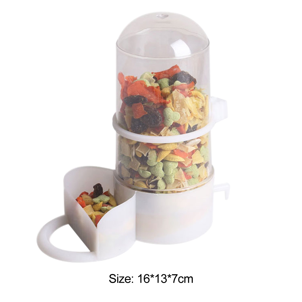 Automatic Feeder Hedgehog Squirrel Utensils Small Pet Bird Food Dish Rabbit Guinea Pig Mice Feeding Automatic Feeder Dispenser: White