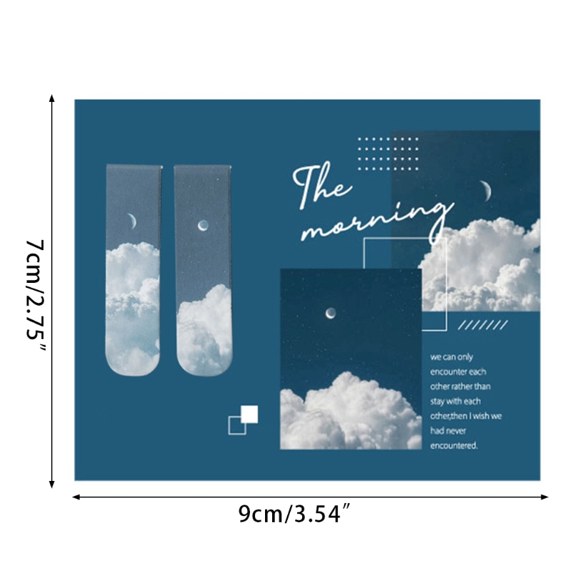 1 Pair Magnetic Bookmarks Classic Landscape Painting Style Magnetic Page Clips Student Children Teacher Supplies