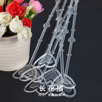 80 st / lot floraarrangemangsdekoration ,24.5cm plaststång för blomdekorationer: 34.5cm transparent