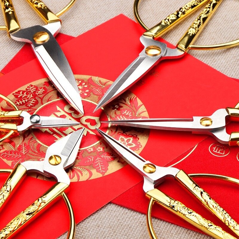 Household Festival Ribbon Cutting Alloy Stainless Steel Scissors Sewing Scissors Embroidery Scissors Sewing Supplies