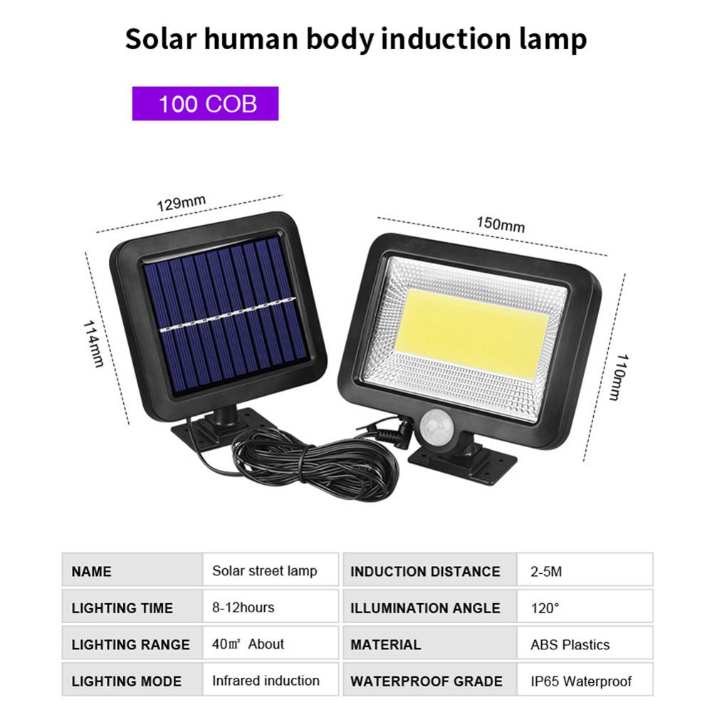 Solar Outdoor Lamp 100LED Solar Power Motion Sensor Light Spotlight PIR Motion Sensor Outdoor Garden Floodlight Security Lamp: 100LED