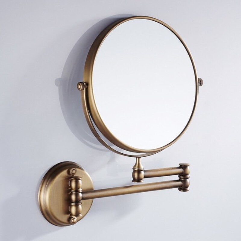 Retro Bathroom 8 Inch Folding Makeup Mirror Flip Telescopic Mirror Personality Wall Hanging Bathroom Mirror