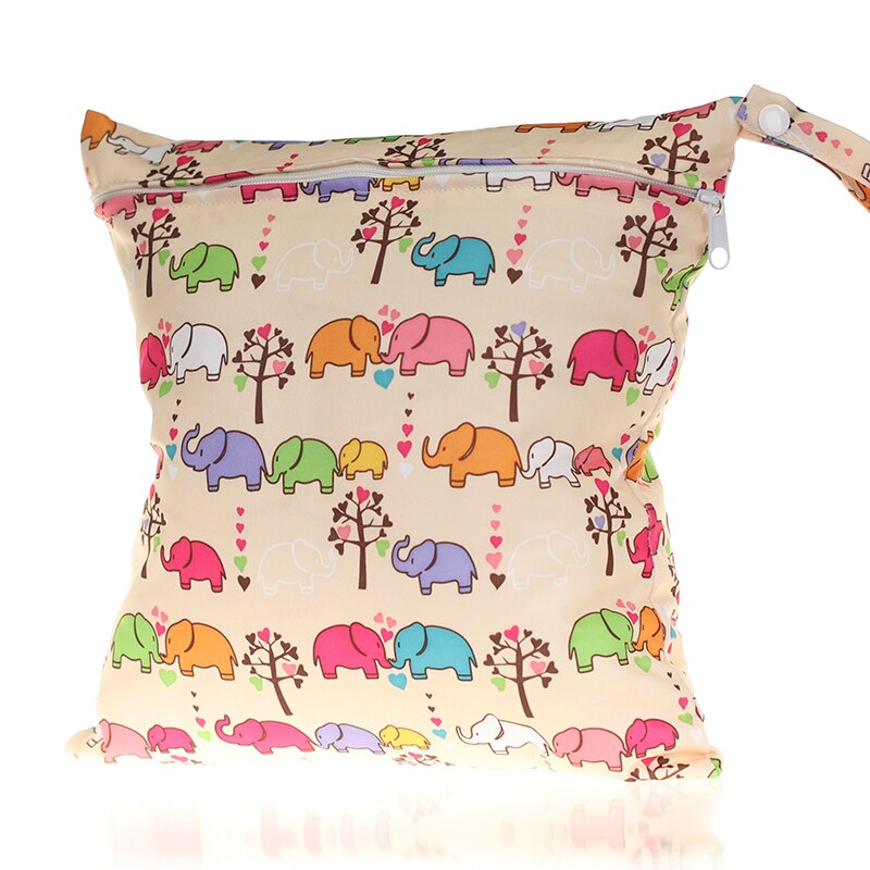 15 Kleuren Waterdichte Natte Zakken Digitale Print Luiertas Kan Wassen Urine Bag Mooie Animal Patroon Single Rits Luiertas: daxinag