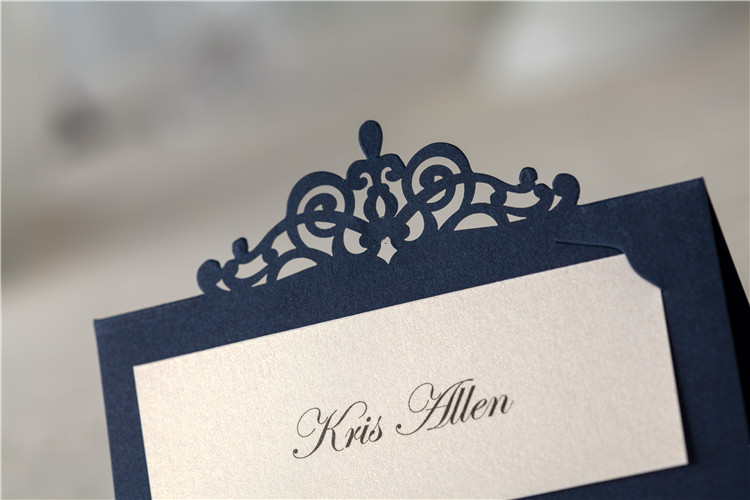 24/48pcs Blue Place Card Holder Table Centerpieces Number Name Card Wedding Banquet Decoration Event Party Cards & Invitations