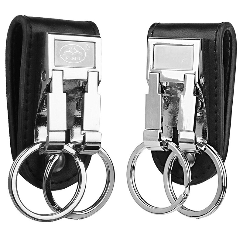 Double Dermis Keychain 2 Loop Book Leather Belt Or Buckle Clip Key Chain Key Ring Holder KeychainTls