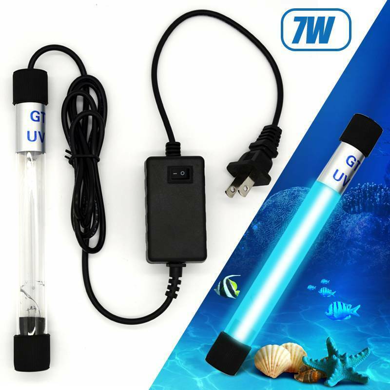 Stérilisateur à lampe UV étanche, filtre Submersible à lumière ultraviolette, nettoyeur d&#39;eau pour Aquarium 5/7/9/11/13W: 7W US Plug