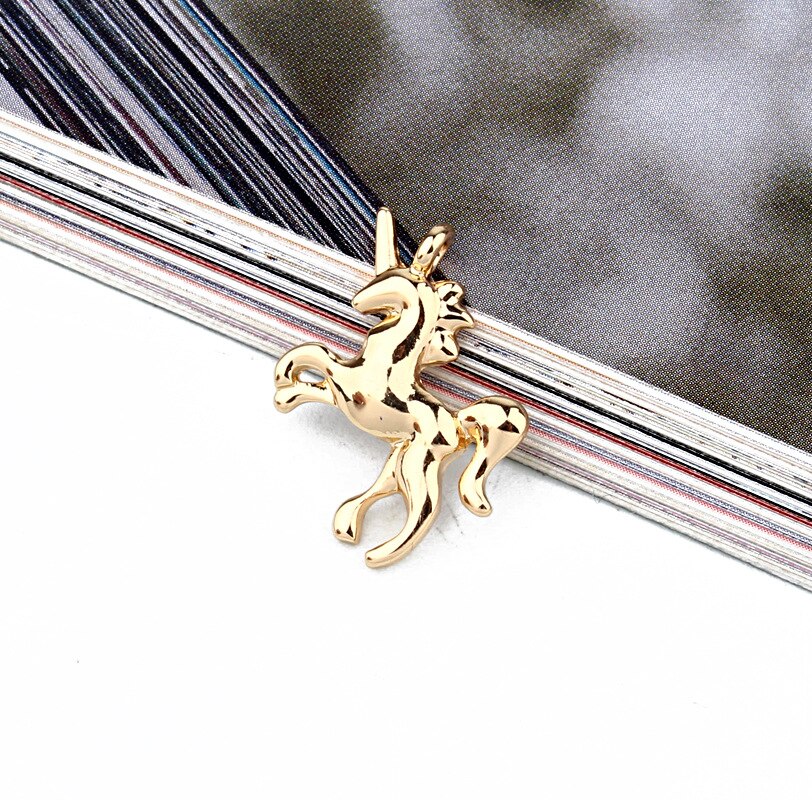 10pcs European Leopard Unicorn Earring Alloy Charms Connector Findings Punk Necklace Bracelet Keychain Jewelry Make: gold unicorn