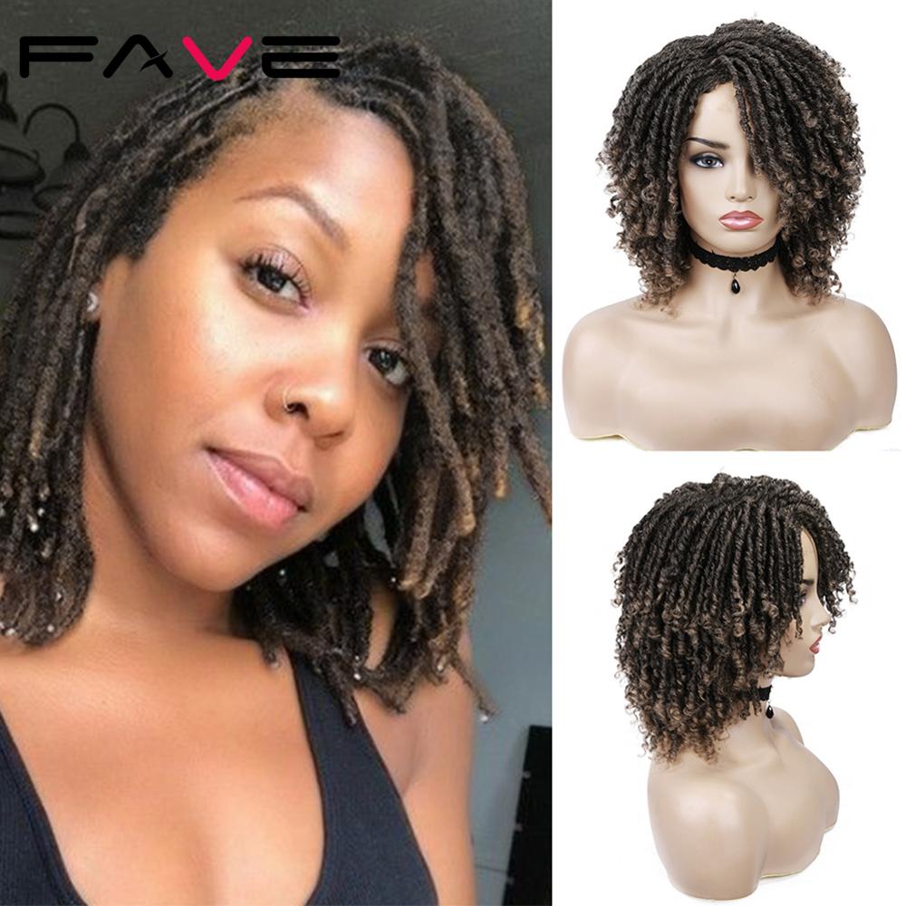 Trenzas de pelo sintético de 6 pulgadas de pelo sintético corto con flequillo diosa Soul Locs trenzas de pelo para hombres de FAVE Dreadlock