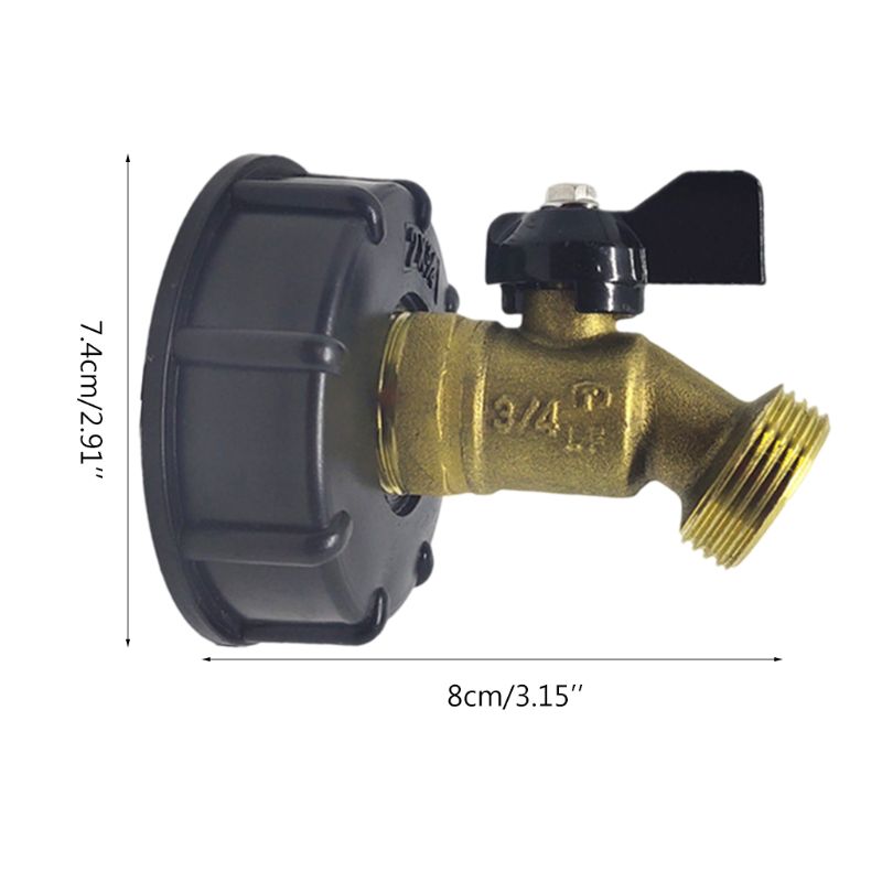 3/4 hane ibc tote kran munstycke vatten tank ventil adapter mässing snabb slang verktyg