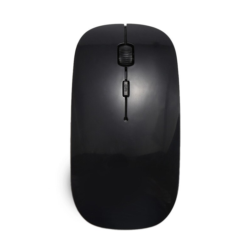 2.4Ghz Wireless USB Mouse 3 Keys Mouse Gaming Office Mice 1600DPI Portable Super Slim Colorful Use Battery For PC Laptop Desktop: Black