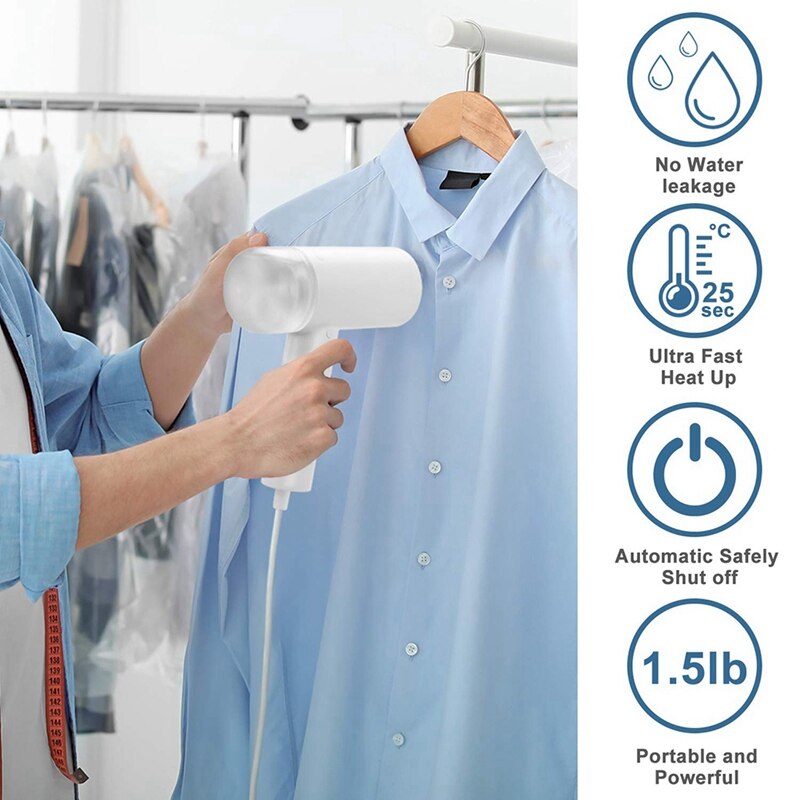 Vaporera para ropa, vaporera portátil de mano para ropa de casa/viaje, telas elimina arrugas para ropa fresca, enchufe de EE. UU.