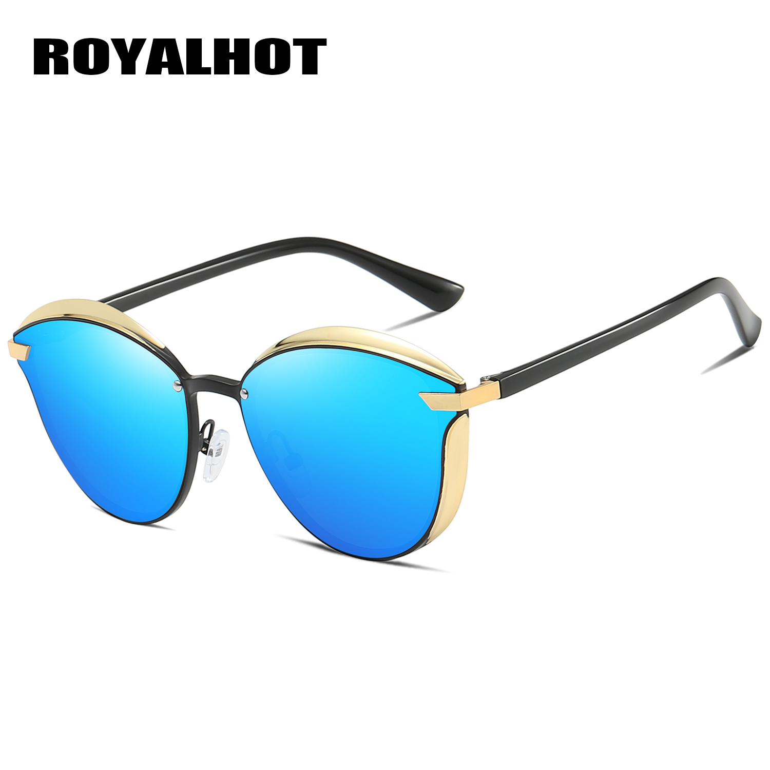 RoyalHot Vrouwen Mannen Gepolariseerde Legering Oval Frame Zonnebril Rijden Zonnebril Shades Óculos masculino Mannelijke 900123: Blue