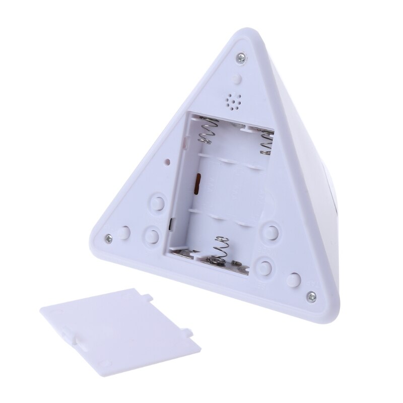 Driehoek Piramide Tijd 7 Kleur Change Led Alarm Digitale Lcd Klok Thermometer QX2E