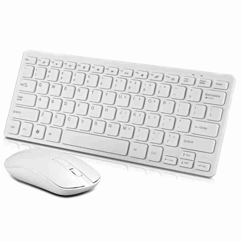 2.4G Wireless Keyboard And Mouse Kit Keypad Ultra-Slim For Android Ios Pc Laptop White