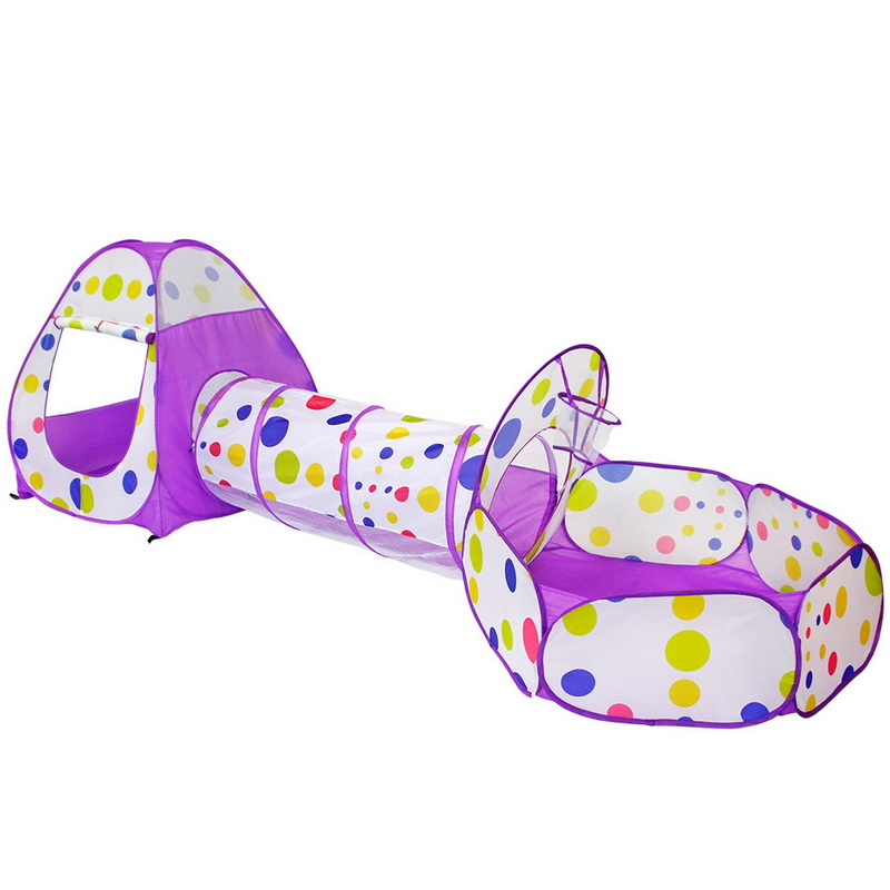 LOOZYKIT Styles Foldable Children's Toys Tent Three-in-one Crawling Tunnel Toy Ball Pool Outdoor Game Large Tent Play House Toys: 4