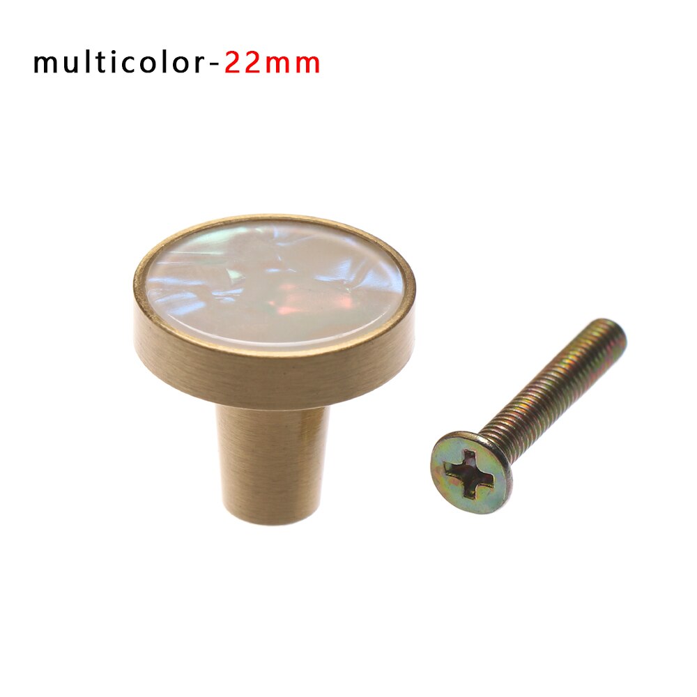 Shell pattern handles Door Knobs Handles For Cabinet Cupboard Zinc Alloy Furniture Drawer Pulls Furniture Accessories: multicolor 22mm