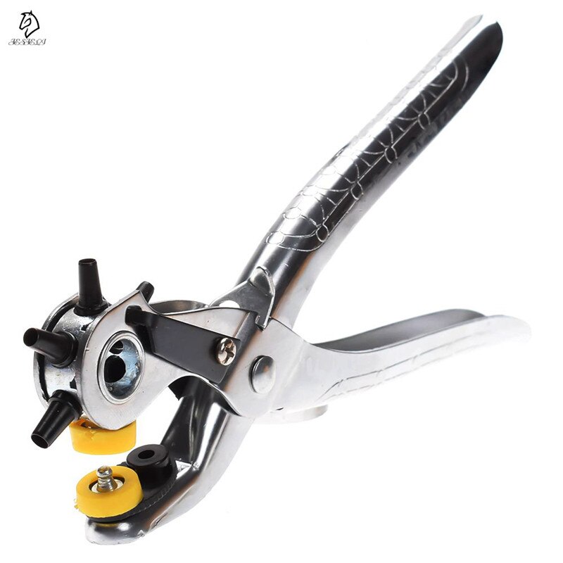 1Pcs Durable Heavy Duty Revolving Leather Belt Holes Punch Hand Pliers Tool Eyelets
