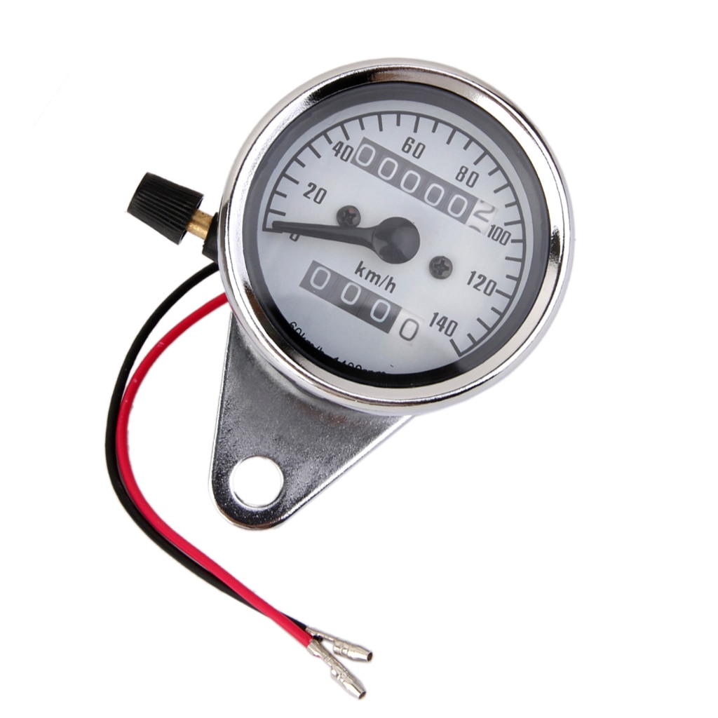 Chrome Universal Motorcycle Dual Odometer Speedometer Gauges Meters