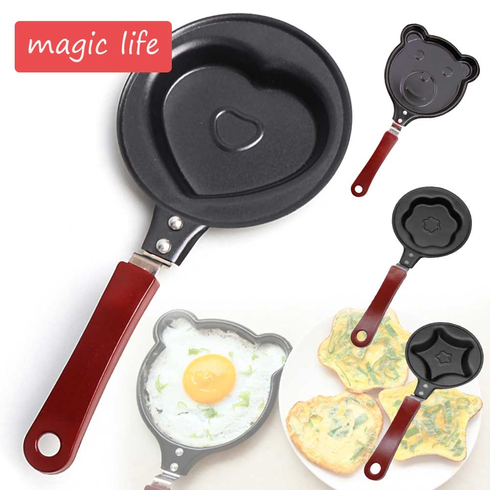Mini Leuke Vormige Ei Pot Koekenpan Ontbijt Omelet Home Non Stick Lange Handvat Anti-Kras Coating Keuken Koken kookgerei