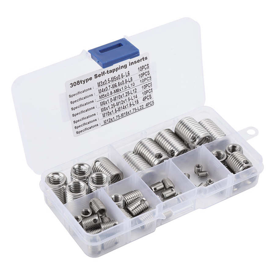 58Pcs Inner Thread Self Tapping Thread Inserts Set Thread Reinforce Repair em