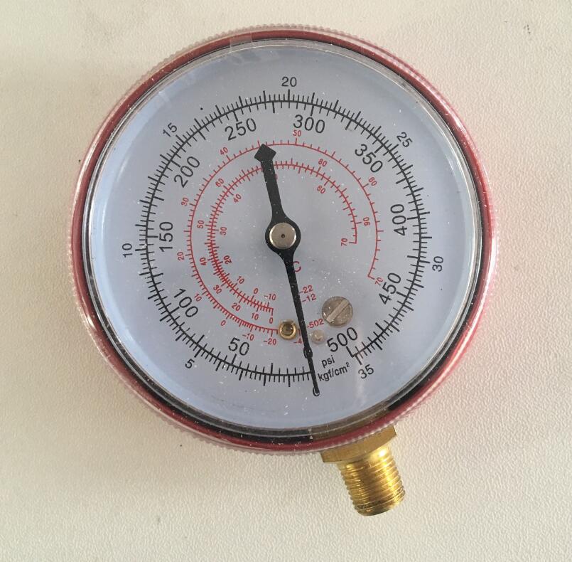 1pcs 70mm 1/8" Refrigeration Freon A/C Manifold Gauge High Pressure (Red) For R-12/R-22/R-502(R-404A/R-134a) 0-500Psi 0-35kg/cm2: Simple Type