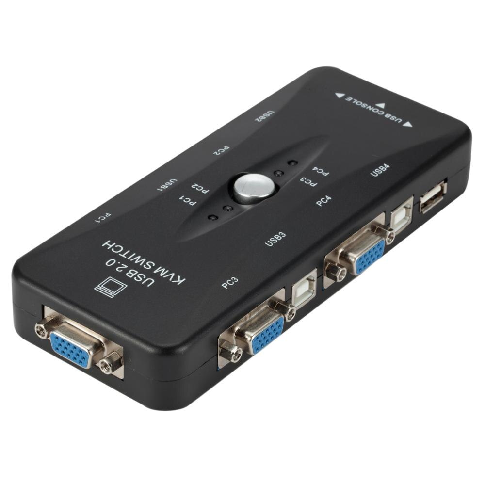 2/4 Port USB2.0 KVM Switch Box For Mouse Keyboard Printer Share Switcher 200MHz 1920x1440 VGA Monitor Switch Box Adapter