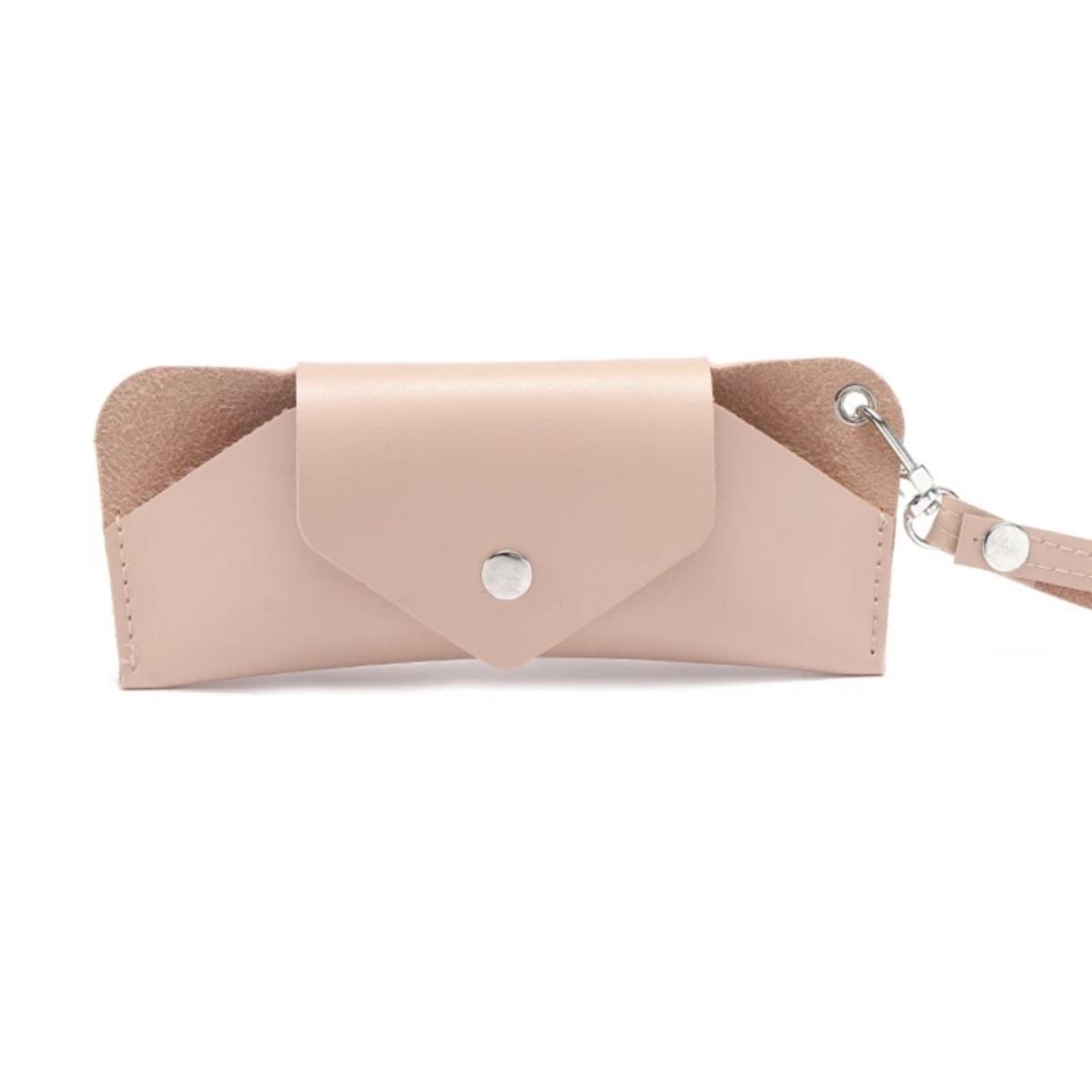 1pc Draagbare PU Brillentas Opvouwbare Reiszonnebrillenkoker Eenvoudige Brilopbergdoos Waterdichte Brillenkoker Organizer Reizen: Roze