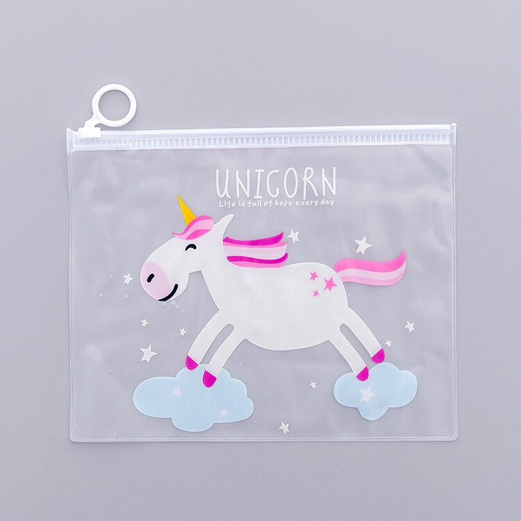 Mignon dessin animé Kawaii licorne fermeture éclair stylo sac fille prix étudiant école apprendre papeterie haute capacité sac de rangement 1 pièces: style  4