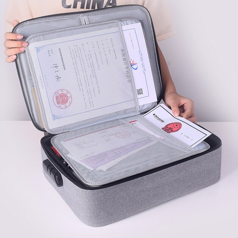 Large Briefcase Document Bag Waterproof Business Official Seal Organizer Files Folder Ticket Card Travel Office Accessories Item