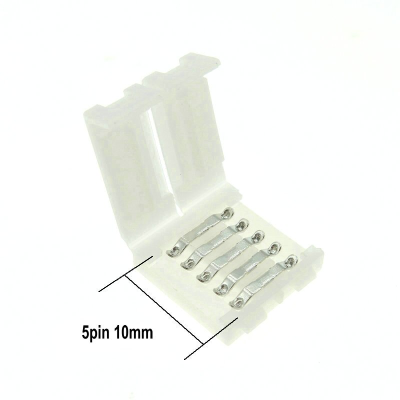 Led strip stik 2 pin 8mm / 10mm 4 pin 10mm 5 pin 10mm stik clip 5 stk/parti til enkelt farve/ rgb rgbw strip lys