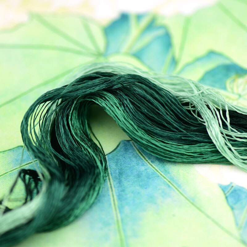 1pcs/400m silk embroidery thread / 100% silk thread /hand embroidery embroider cross stitch/dark green series/6 gradient colors