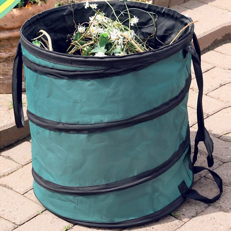 Collapsible Garden Bag Up Leaf Trash Can Storage Bag Reusable Yard Waste Bag Portable Gardening Container Lawn Bag