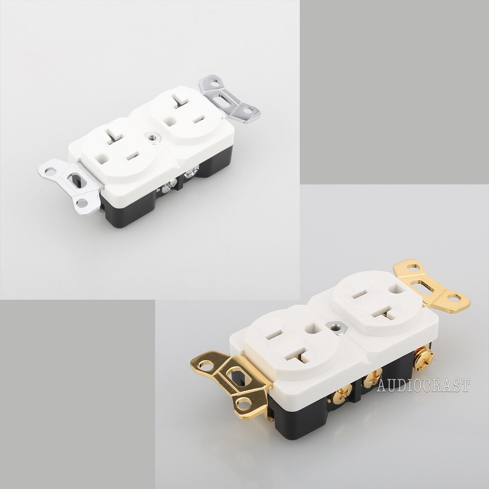 Hi-End Beryllium copper Gold plated Rhodium plated AC 20A Power Receptacle Wall Outlet Power Distributor