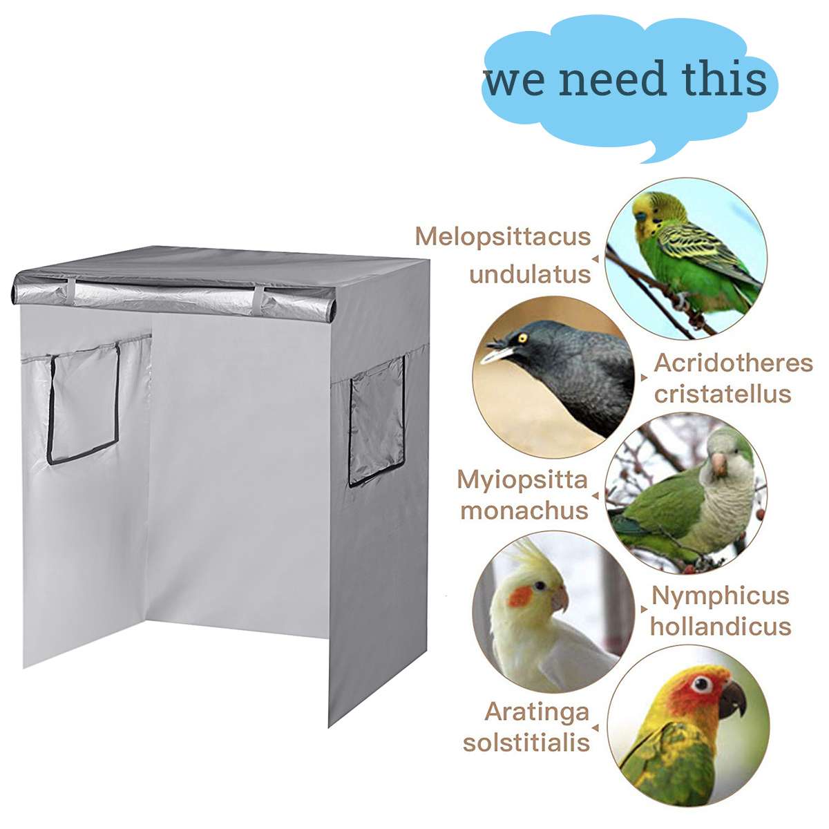 Cubierta Universal para jaula de pájaros, suministro de ayudante de sueño para aves, protector solar para loros y canarios a prueba de luz, cubierta gruesa para jaula para reducir las distracciones