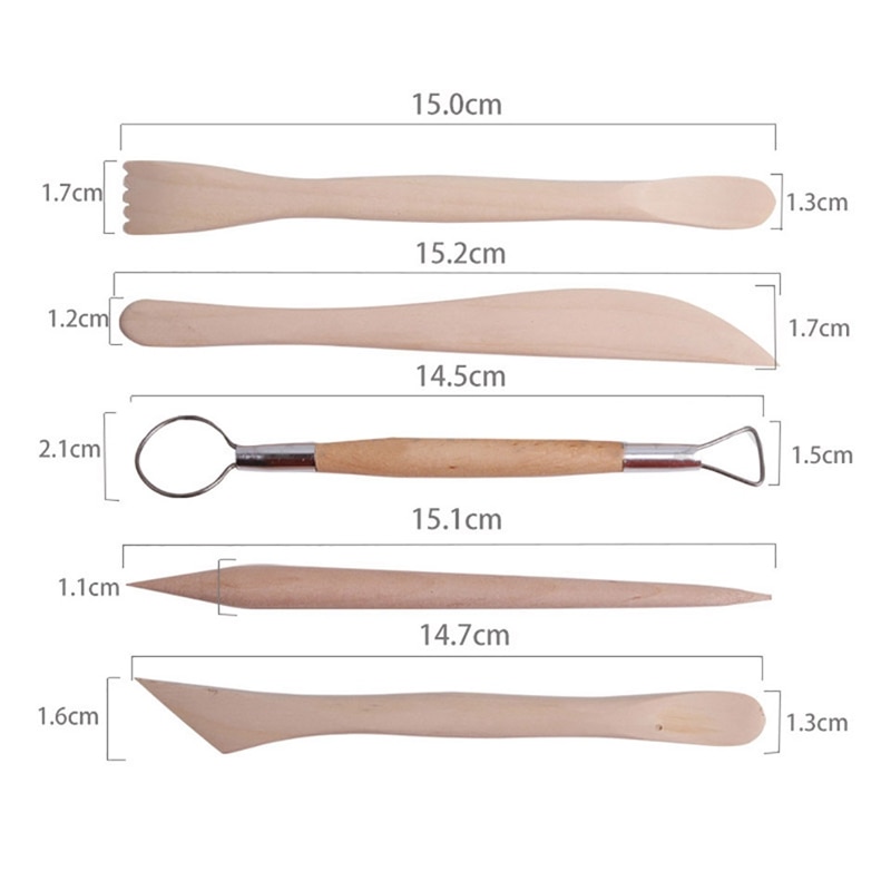 45 Pcs Pottery Clay Sculpting Tool Sets For Beginners Art Crafts Wooden Handle Modeling Ceramic Clay Tools