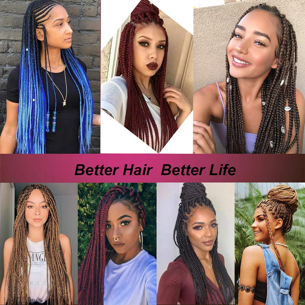 19 Color Crochet Hair Ombre Box Braids 24 Inch Zizi Braiding Hair Pre Stretched Kanekalon Synthetic Hair Extension For Braids