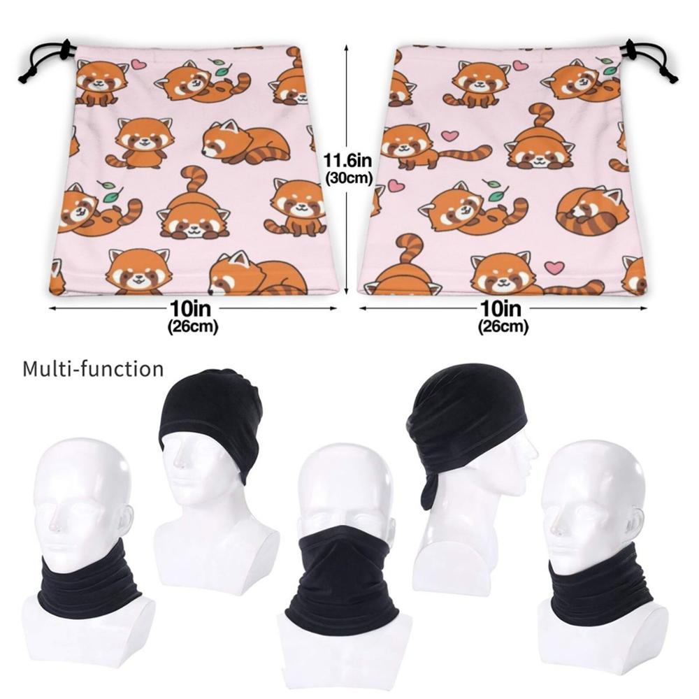 Red Panda Pattern 3D Bandana Face Neck Warmer Soft Fleece Mask Sport Scarf Red Panda Mom Red Panda Dad Red Panda Red Panda