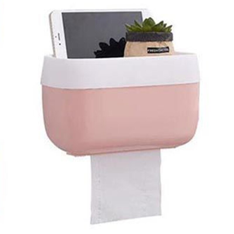 Eenvoudige Wc Tissue Doos Hoge Capaciteit Handige Duurzaam Huishoudelijke Adhesive Carton: Pink M
