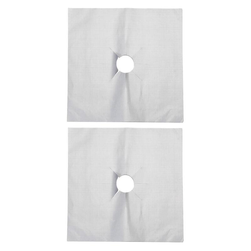 1/2/4pz Proteggi Stufa A gas Stufa A gas Protezioni Riutilizzabile Stufa A gas Foglio Pulito Zerbino Fodera protezione Zerbino Cucina di Accesso: 2pezzi argento