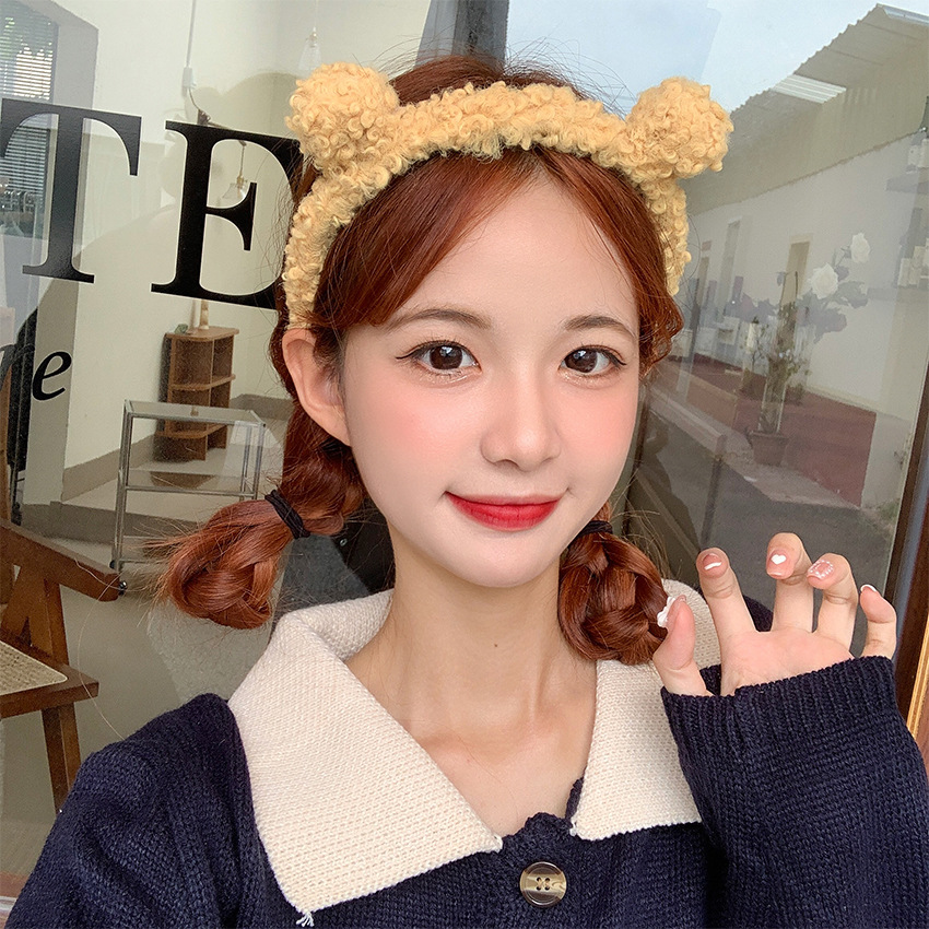 Nuevas niñas lindas orejas de oso aros de pelo de felpa para niñas niños encantadoras diademas diadema niños accesorios para el cabello de de invierno
