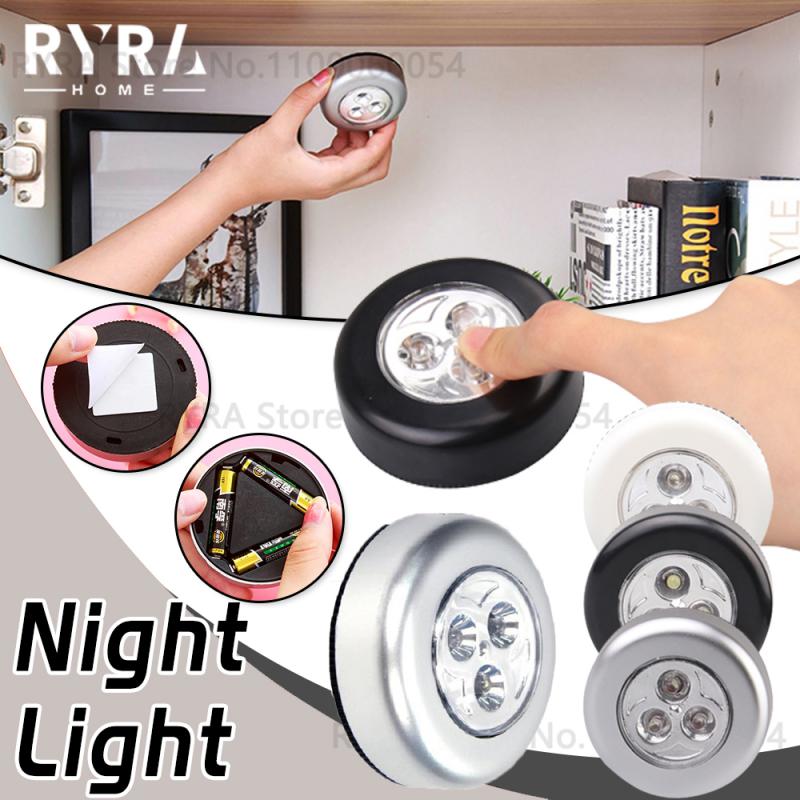 Batterij-Aangedreven Lamp Nachtverlichting Voor Slaapkamer Keuken Garderobe Kasten Led Touch Lamp Draadloze Wandlamp Onder Kast Verlichting