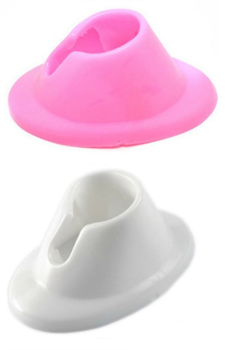 Soporte de goma para esmalte de uñas, herramienta basculante de pegamento para botella de barniz, color rosa, 1/5/10/20 Uds.