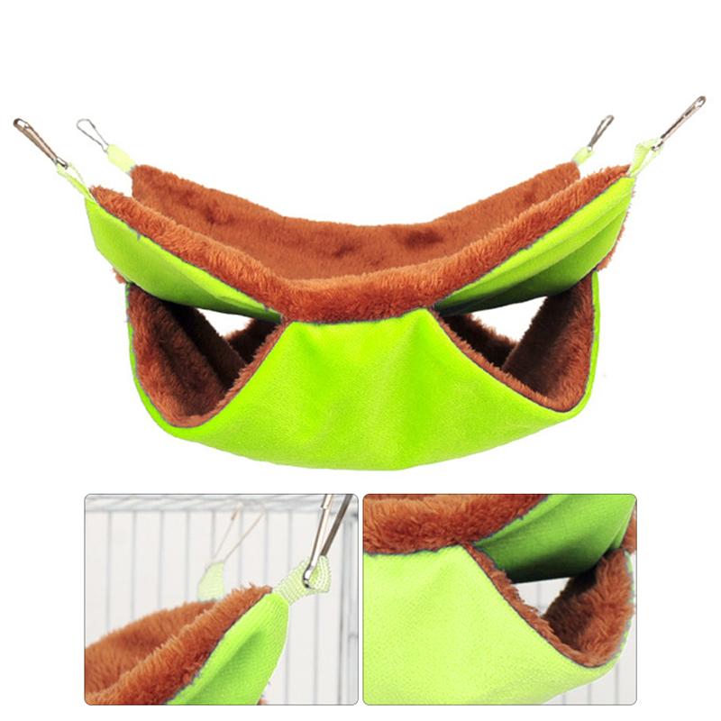 1pc dobbelt lag egern hvile rede varm plys sukker glider hængekøje tyk soveseng kæledyr forsyninger til små dyr