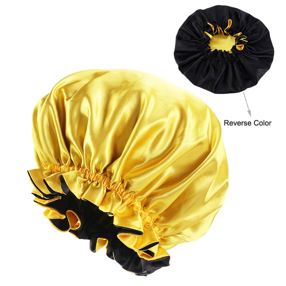 Satin Bonnet Adjustablesleep Cap Satin Silk Bonnet Wide Band Elastic Satin Sleeping Cap For Women Curly Hair Sleeping