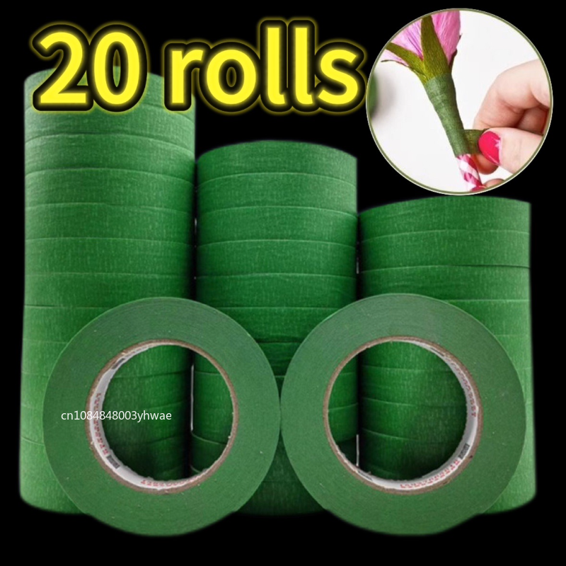 20/1 Rollen grünes Blumenstrauß-Blumenbänder, selbstklebendes Staubblatt-Geschenkpapier, DIY-Blumen-Dekor für Floristen, Hochzeit, Party-Requisiten
