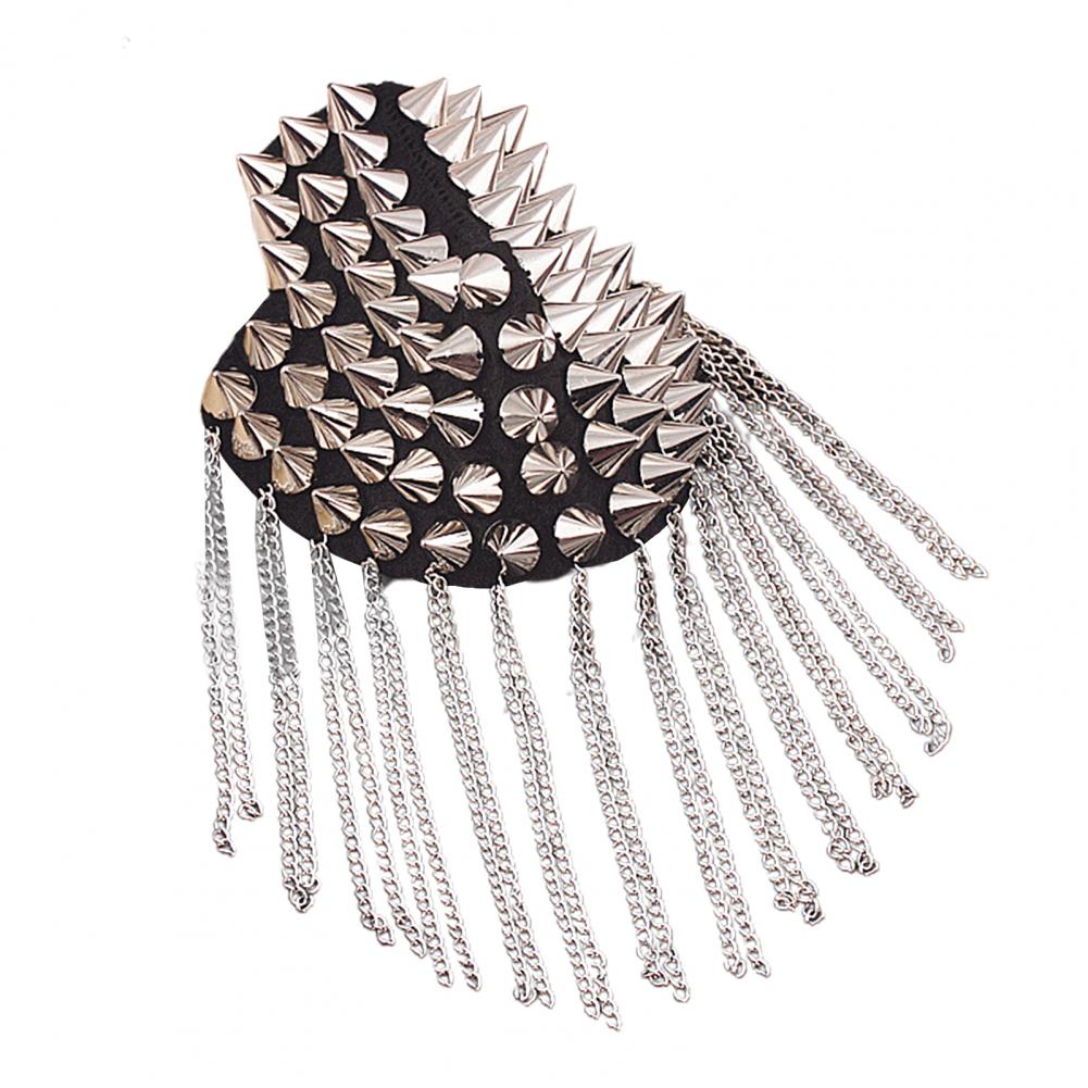 Jahrgang Schulter Brosche Zubehör Quasten Punk Schmuck Jahrgang Fransen Epaulette Schulter Abzeichen Kleidung Dekor: Silber