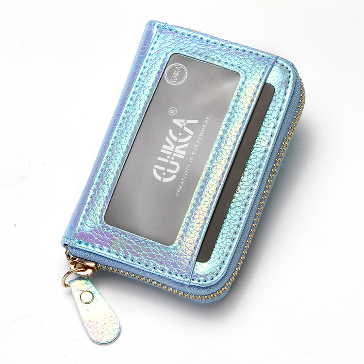 Novelty Rainbow Rfid Protection Mini Wallet Women For Credit Cards Business Card Holders Brand Ladies Card Case