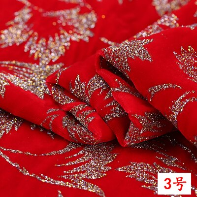 Bronzed natural mulberry silk velvet fabric for dress per meter thickening dress velvet fabric silk cloth material: 3