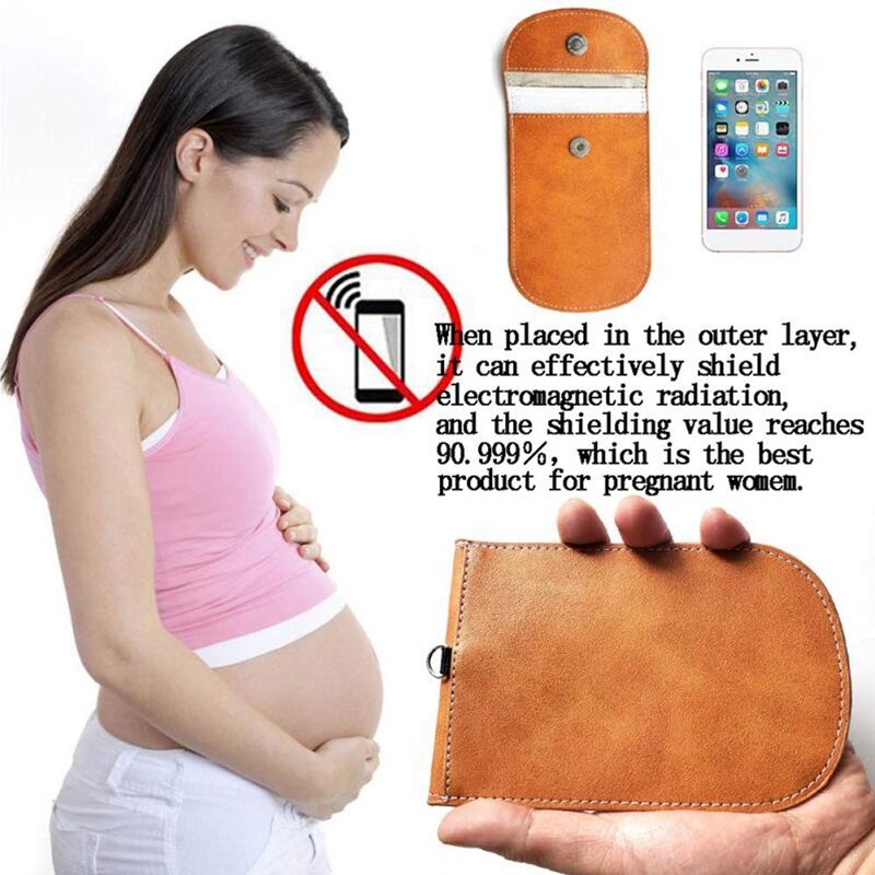 Faraday Bag Keyless Car Key Signal Blocker Pouch Leather Car Key Signal Blocker Case, Signal Blocking Guard Pouch Bag,Antitheft